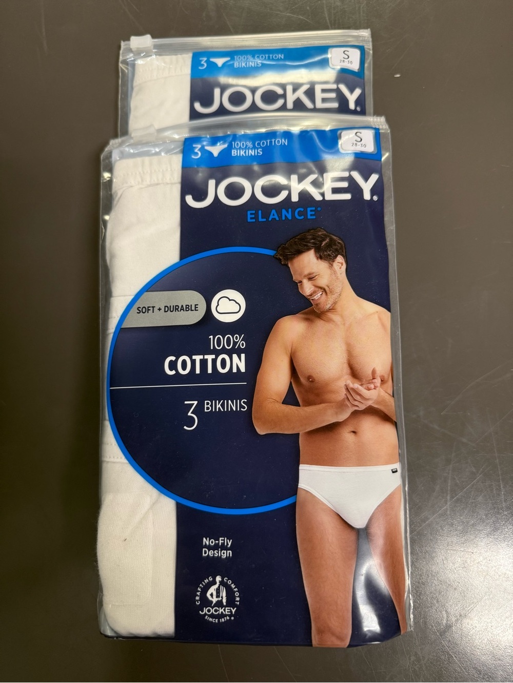 Jockey Elance Men’s 3-Pack Cotton Bikinis - White lot of 2 size Small 100%COTTON
